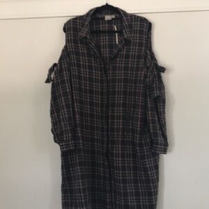 ASOS plaid maternity dress button down size 16